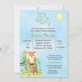 Convite Woodland Traga um Chá de fraldas de Livro