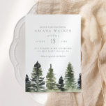 Convite Woodland Watercolor Pine Treine Chá de fraldas<br><div class="desc">Celebre o seu pequeno a caminho com este belo convite de chá de fraldas temático para pinheiros de aquarela.</div>