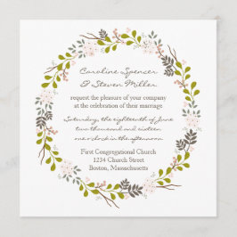 Convite Woodland Wedtic Wreath Invitation