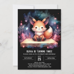Convite Woodland Wild Fox Birthday digital