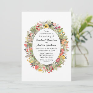 Convite Woodland Wildflower Rustic Weditation