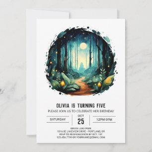 Convite Woods Editáveis Encantados Woodland Aniversário