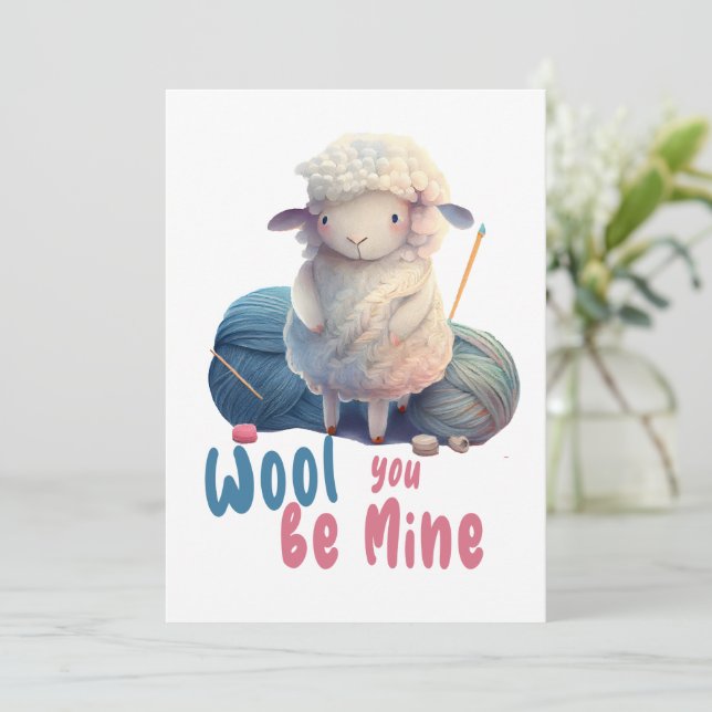 Convite WOOL você é meu, fofo e engraçado (Em pé/Frente)