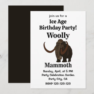 Convite Wooly Mammoth Ice Birthday