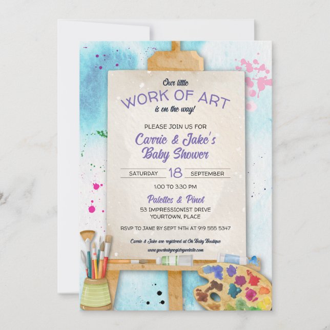 Convite Work of Art Baby Shower Invitation (Frente)