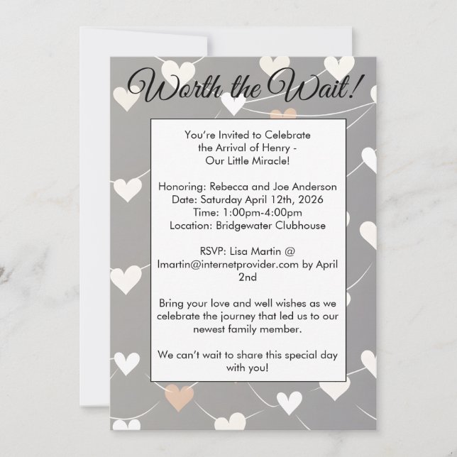 Convite Worth The Wait Adoption Baby Shower Invitation (Frente)