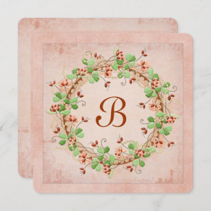 Convite Wreath de Casamento com Monograma