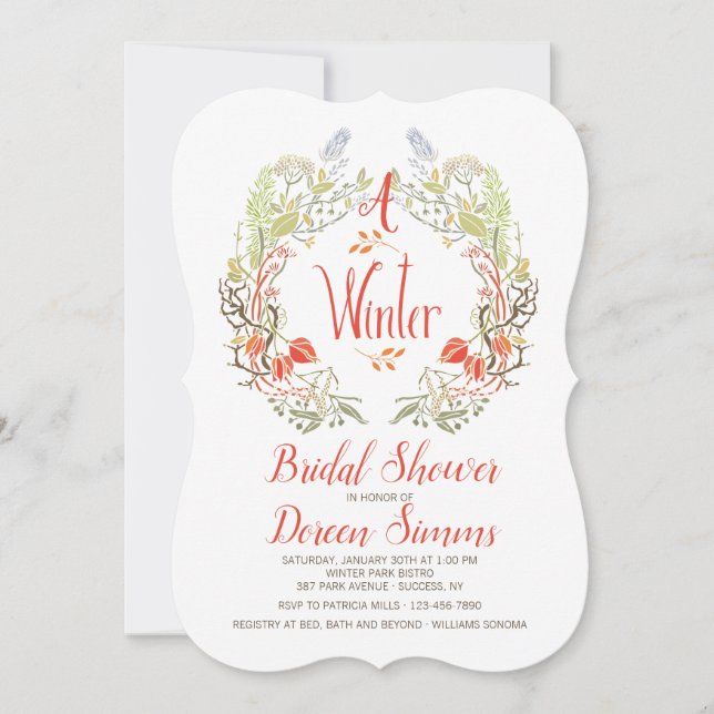 Convite Wreath de inverno (Frente)