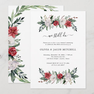Convite Wreath Natal Renovação de Vow de Casamento Flo