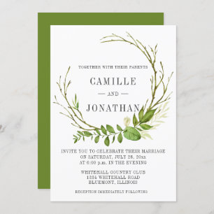 Convite Wreath Rustic Wreath Invitation