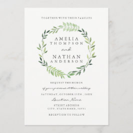 Convite Wreath Wreath Wreath Watercolor Green