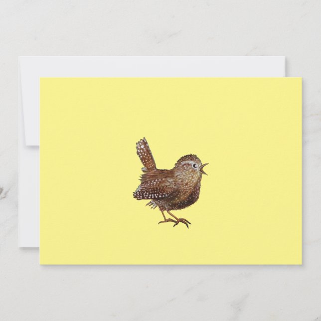 Convite Wren Bird (Troglodytes Troglodytes) cantando (Frente)