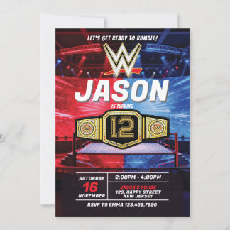 Convite Wrestling Birthday Invitation