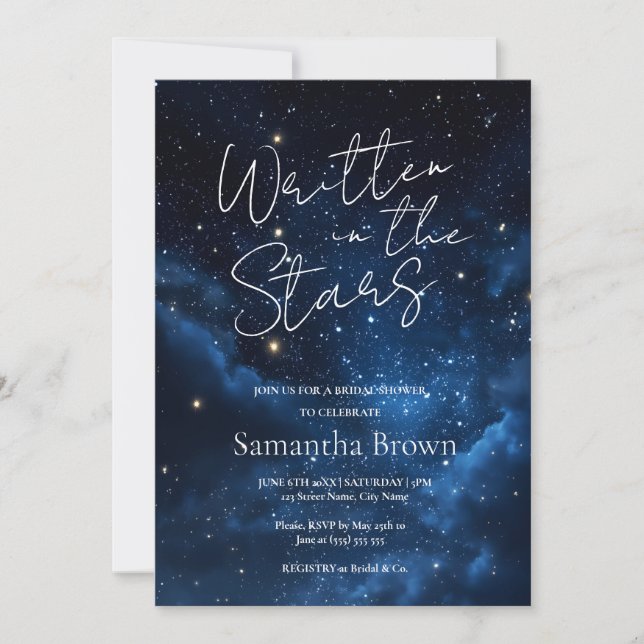Convite Written in the Stars Bridal Shower Invitation (Frente)