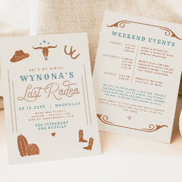 Convite WYNONA Bohemian Último Rodeo Cowgirl Bachelorette