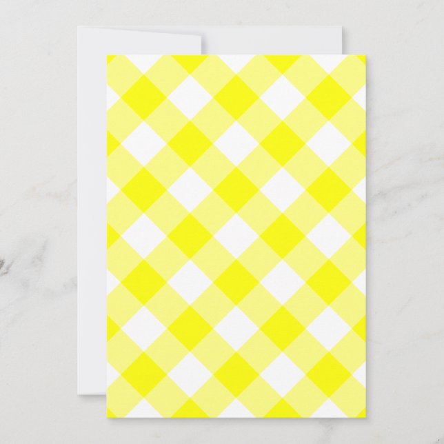 Convite Xadrez amarelo e branco (Frente)