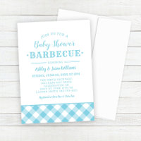 Xadrez CHURRASCO chá de fraldas Azul Claro Gingham