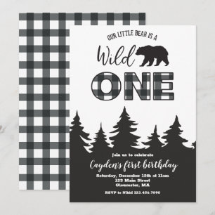 Convite Xadrez de Búfalos de Um Urso Selvagem Primeiro Co