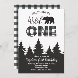 Convite Xadrez de Búfalos de Um Urso Selvagem Primeiro Con