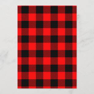 Convite Xadrez de Buffalo Check Red and Black Lumberjack D