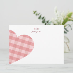 Convite Xadrez de Gingham Rosa-Cor-de-Espelho Quadrado Mod