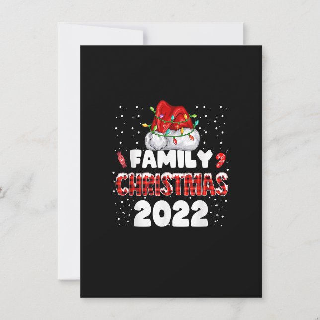 Convite Xadrez Família Natal 2022 Luzes Papais noeis Corre (Frente)