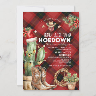 Convite Xadrez Natal Hoedown Hoedown Cowboy Ocidental