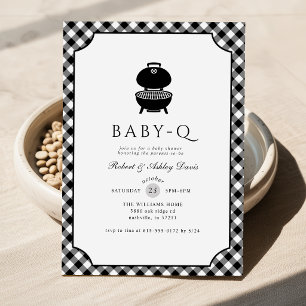 Convite Xadrez Preto e Branco Baby Q Chá de Bebê