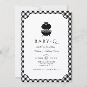 Convite Xadrez Preto e Branco Baby Q Chá de Bebê