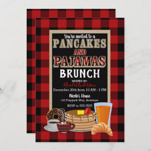 Convite Xadrez vermelha do búfalo da refeição matinal das