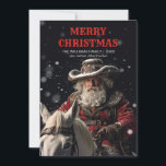 Convite Xerife Santa Claus<br><div class="desc">Xerife cowboy santa claus,  vintage retro art western ,  ilustração rodeo feliz hat ,  feriado de inverno no oeste selvagem ,  novo cowboy de natal alegre ,  xerife santa claus</div>
