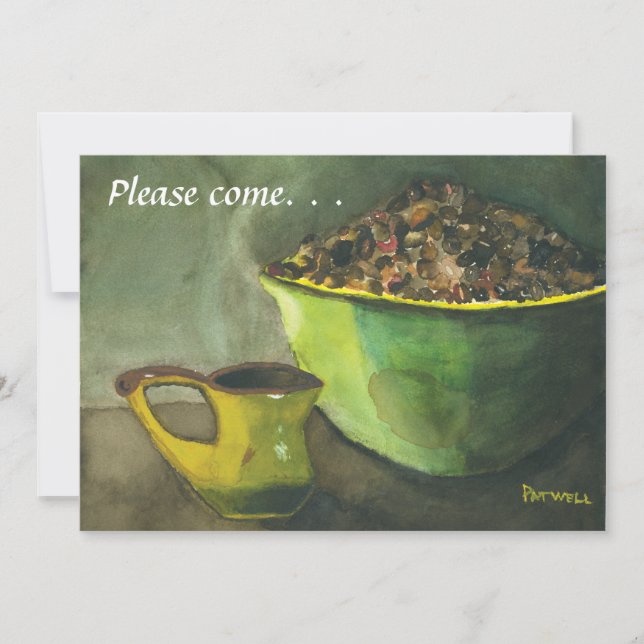 Convite Xícara a vapor de café domingo Brunch (Frente)