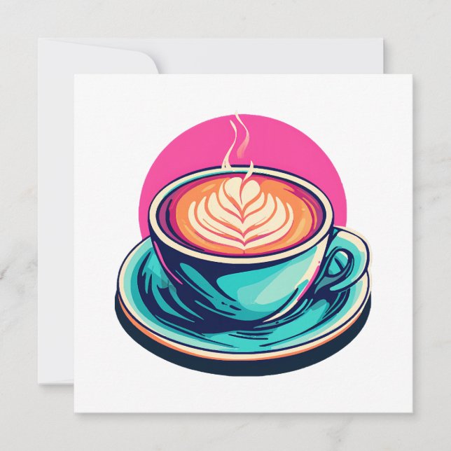 Convite xícara de café cappuccino (Frente)