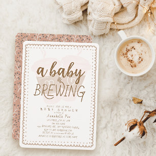 Convite Xícara de Café Para Levar Baby is Brewing Chá de B