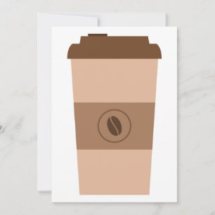 Convite Xícara Simples de Grão de Café
