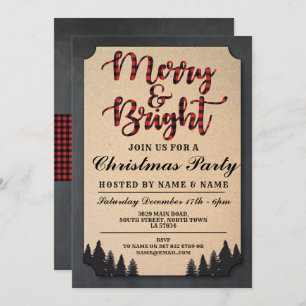 Convite Xmas alegre & brilhante da verificação dos