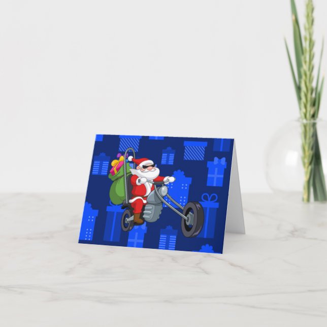 Convite xmas biker santa claus (Frente)