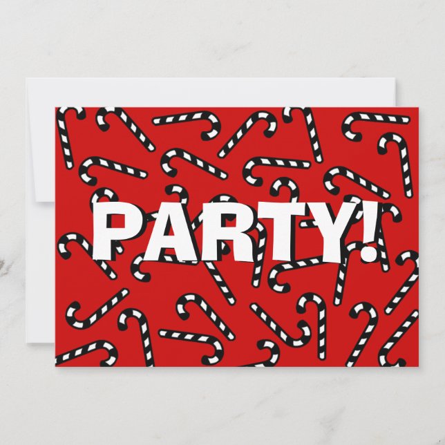 Convite Xmas Candy Canes (Frente)