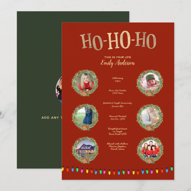 CONVITE XMAS ESTA É SUA VIDA - ADICIONAR FOTOS + MILESTÕES (Frente/Verso)