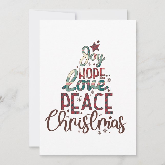 Convite Xmas Gift Joy Love Peace Christmas (Frente)