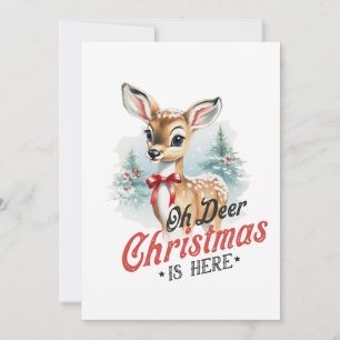 Convite Xmas Gift Oh Deer Christmas Está Aqui