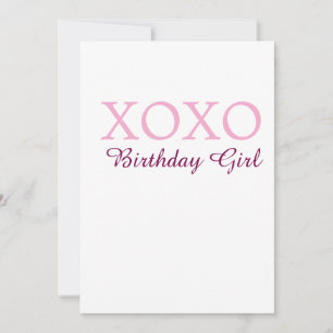 Convite Xoxo aniversária nome rosa mauve simples amor