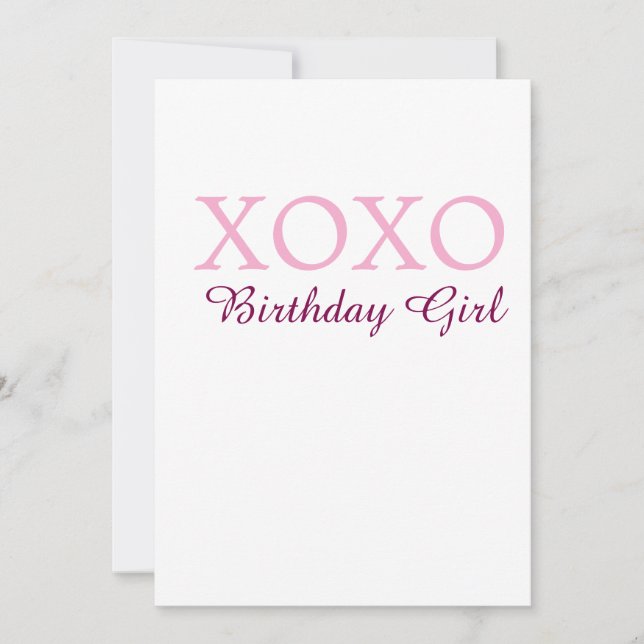 Convite Xoxo aniversária nome rosa mauve simples amor  (Frente)