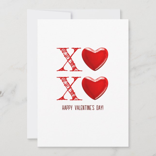 Convite Xoxo Feliz Dia dos Namorados com coração doce de d (Frente)