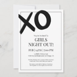 Convite XOXO Girls Night Out Black Bestiine Party