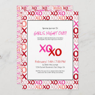 Convite XOXO Girls Night Out Pink Cuide Day Party