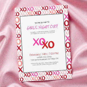 Convite XOXO Girls Night Out Pink Cuide Day Party