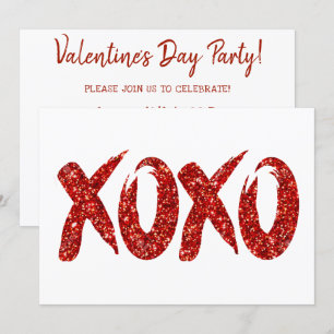 Convite XOXO - Lente Vermelha Glam BrushAVE Hug e Kisses
