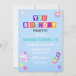 Convite Y2K 2000's Trendy Birthday Party Invitation