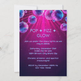 Convite Y2K Holographic New Year’s Eve Invitation | Neon
